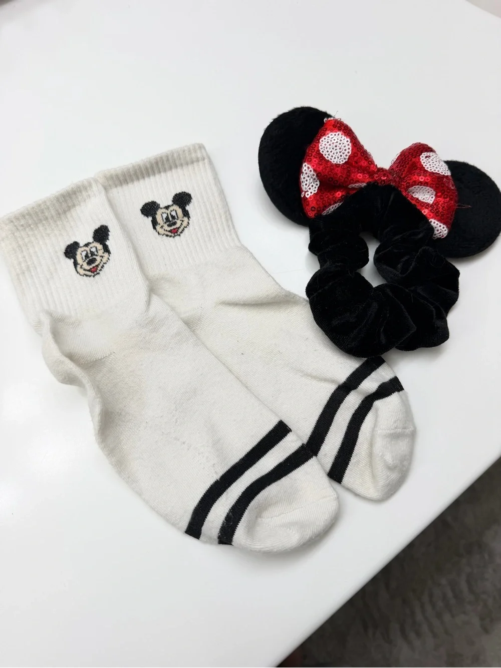 Mickey Mouse Socks and Hair Scrunchie